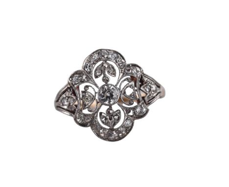  Metal  : 18k Gold/ Platinum   Designer  : Not Signed   Gemstone  : Diamonds - 0.50ctw, one stone is missing.   Measurements 