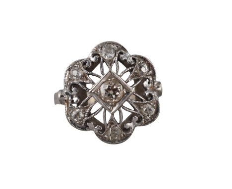  Metal  : 14k Gold   Designer  : Not Signed   Gemstone  : Diamonds approx. 0.44ctw.    Measurements  : Ring size 5.25, top is