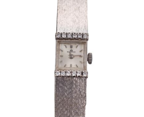  Metal : 18k White Gold   Designer  : Bucherer  Movement  : Manual   Measurements  : 10.5mm case diameter, will comfortably f