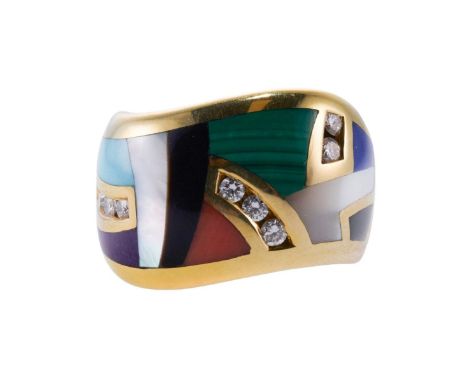  Metal  : 14k Gold   Designer  : Asch Grossbardt   Gemstone  : Mother-of-Pearl, Lapis, Coral, Malachite, Purple Sugilite, Tur