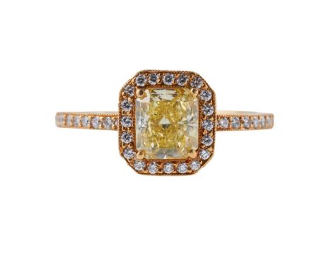  Metal  :  18k Gold   Designer  : Tanagro   Gemstone  : Center fancy yellow diamond approx. 1.02ct (measures approx. 6.1 x 5.