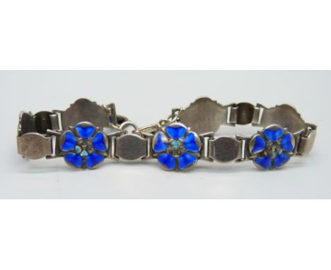 A silver and enamel bracelet 