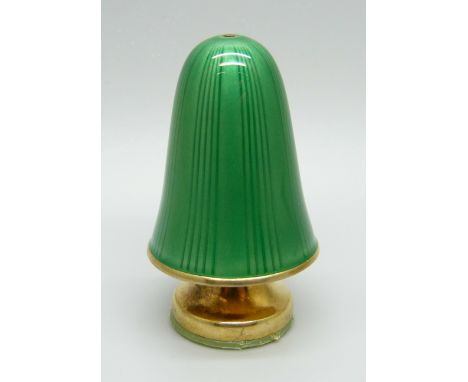 A David Andersen silver salt cellar in green enamel, circa 1970 