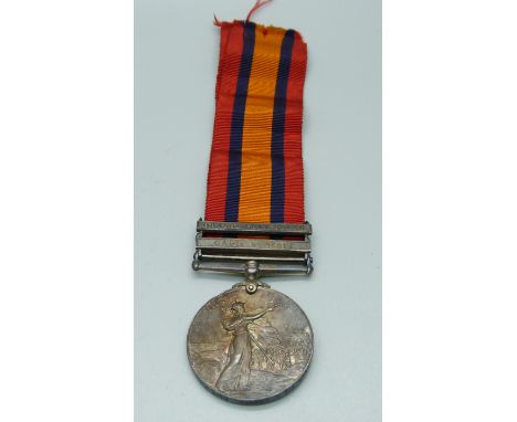 A Queens South Africa medal with two clasps, Cape Colony and Orange Free State to 2459 Pte. R. Harvey, Cape P.D. I. 