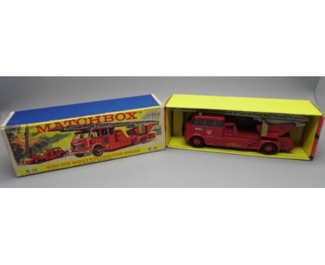 A Matchbox K-15 king size Merryweather Fire Engine, minor wear, boxed 