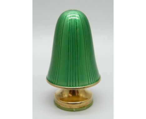 A David Andersen silver salt cellar in green enamel, circa 1970 