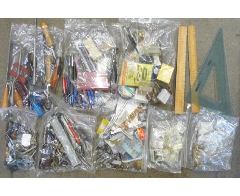 A large collection of watchmaker's tools and parts 