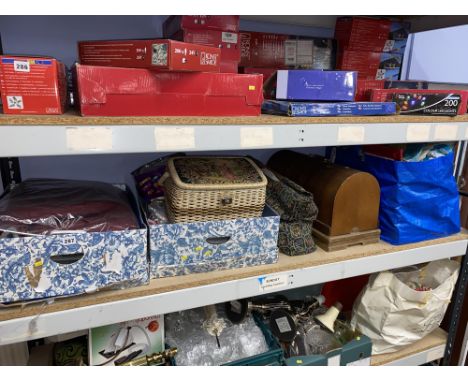 Shelf of assorted including a sewing machine