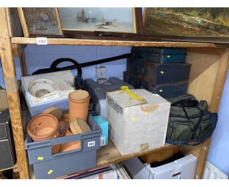 Shelf of assorted including tools