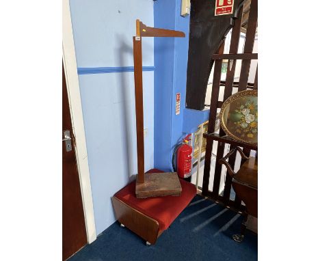 G Plan foot stool and a measure