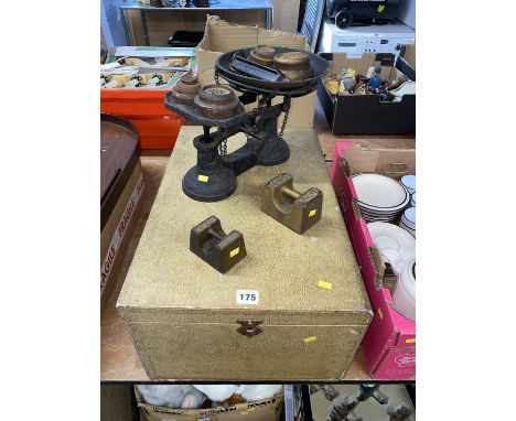 Set of weights and scales and a Jones sewing machine