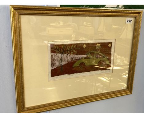 C. Nicholson, print, signed in pencil, dated **90, 'Night Journey', 14cm x 27cm 