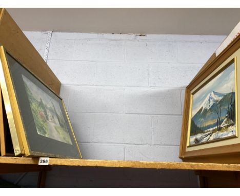 Shelf of mixed pictures