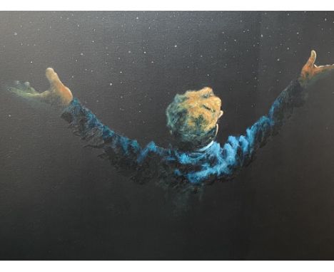 Alexander Millar, print, limited edition, 25/195, 'Gadgie with arms aloft', signed, also signed verso 'Best wishes, Alexander
