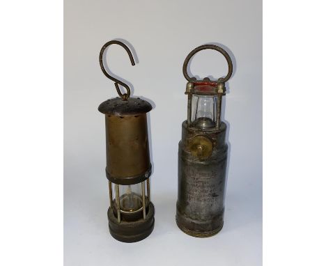 A World War II era Oldham safety lamp, 'Automatic Type 230' and a Miner's lamp