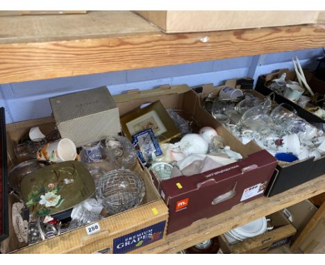Three boxes of glassware and tea sets