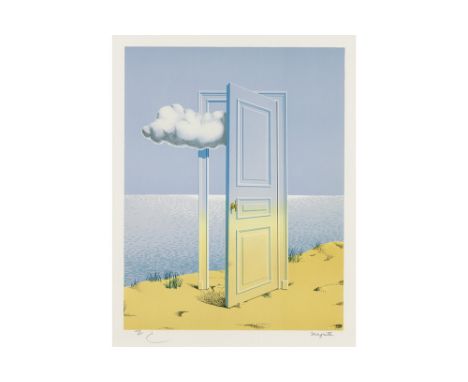 MAGRITTE RENÉ (1898 - 1967)lithograph printed in colors after René Magritte's "Le beau monde" painting dd 1939 with dry-stamp