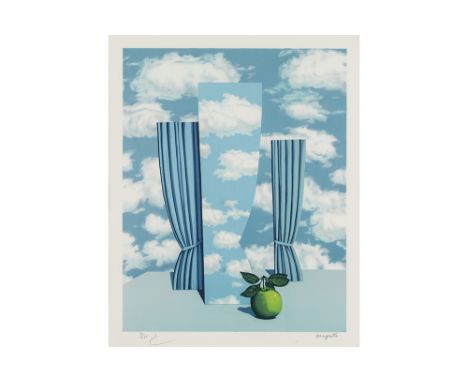 MAGRITTE RENÉ (1898 - 1967)lithograph printed in colors after René Magritte's "Le beau monde" painting dd 1962 with dry-stamp