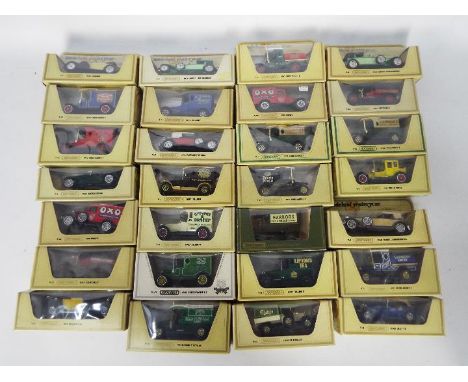 Matchbox Models of Yesteryear - 28 boxed Matchbox MOYs. Lot includes Y12 Model T Van 'Harrods'; Y4 Duesenberg; Y24 Bugatti T4