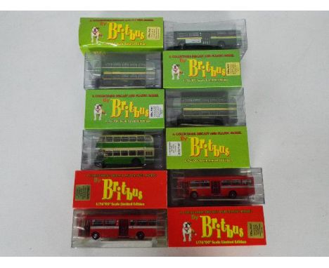 Britbus - Six boxed Limited Edition 1:76 diecast model buses by Britbus. Lot includes Britbus ME-001 L/T AEC Merlin 'Red Arro