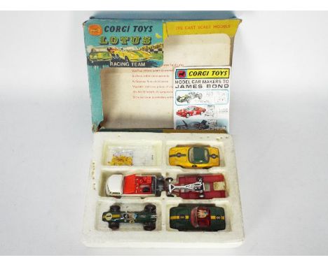 Corgi Toys - A boxed Corgi Toys Gift Set #37 'Lotus Racing Team'. The set contains #490 VW Breakdown, red trailer, with Lotus