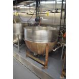 Lee 200 Gallon S/S Jacketed Kettle, Max Pressure 40 PSI, Max Temperature 200° F, Hydro Test Pressure