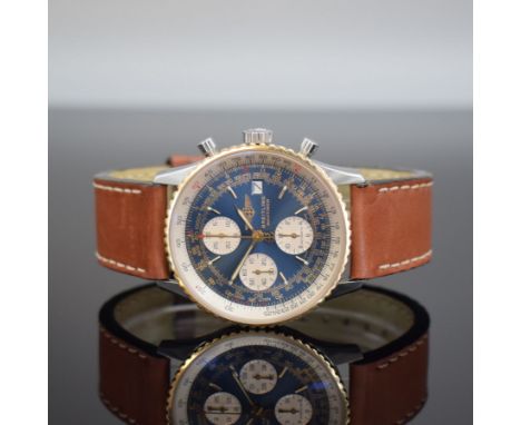 BREITLING Old Navitimer Armbandchronograph Referenz D13322, Automatik, Schweiz um 2000, Edelstahl/Gold kombiniert, Boden vers