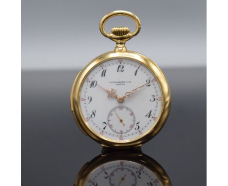 PATEK PHILIPPE hochfeine &amp; seltene, offene Herrentaschenuhr mit Minutenrepetition in RoséG 750/000, Schweiz um 1910, herg