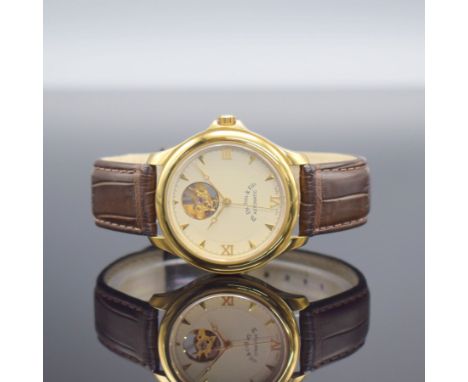PH. DU BOIS &amp; FILS Herrenarmbanduhr in GG 750/000,  Schweiz um 2005, Automatik, beids. vergl. Geh., Boden aufgedr., orig.
