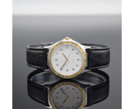 Jaeger-LeCoultre Armbanduhr in Stahl/Gold,  Schweiz um 1985, Automatik, Ref. 113.5.89, Boden 4-fach verschr., neutr. Lederban