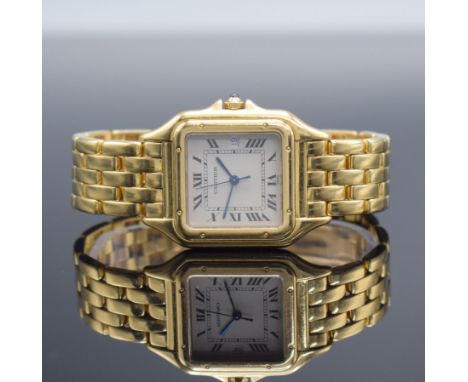 CARTIER Panthere Armbanduhr in GG 750/000 mit GG 750/000 Band,  Schweiz um 1990, quarz, 2 -teil. Geh., Boden m. Monogramm 8-f
