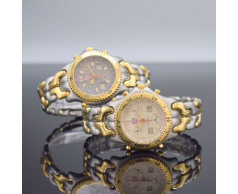 TAG HEUER 2 Armbandchronographen Serie Professional Referenz CG1122-0 und CG1123-0,  Schweiz um 2000, quarz, Edelstahlgeh. in