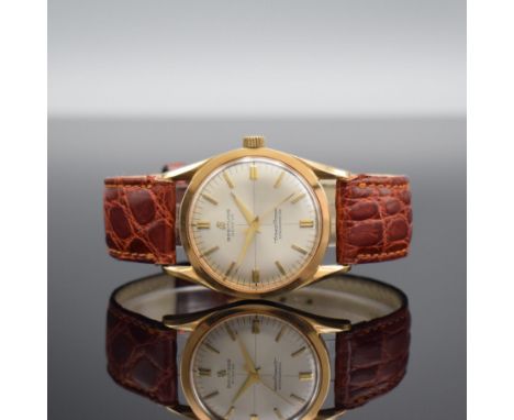 BREITLING seltener Armbandchronometer Trans Ocean, Automatik, Schweiz um 1960, GG 750/000, Boden aufgedr., silb. Zifferblatt 