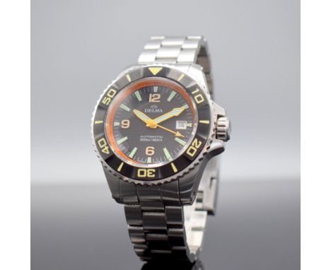 DELMA Blue Shark auf 500 Stück limitierte Taucheruhr,  Schweiz um 2010, Automatik, ab Hersteller 3000m wasserd., massives ver