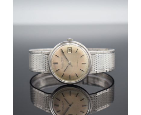 IWC Herrenarmbanduhr Kaliber 8541 in WG 750/000 Referenz R 807 A mit original Goldband, Schweiz um 1965, Automatik, 2- teil. 