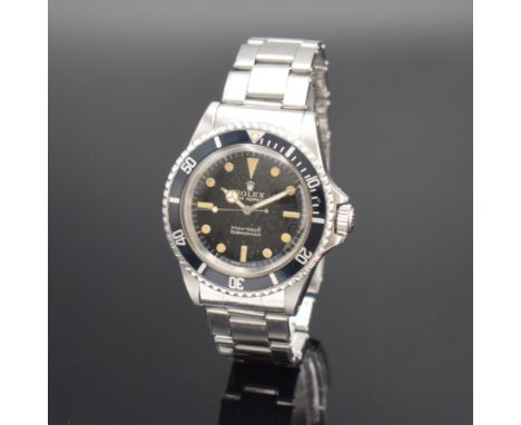 ROLEX seltene Herrenarmbanduhr Oyster Perpetual Submariner Referenz 5513 mit sogenanntem 'Shiny Dial', Schweiz lt. Bodenstemp