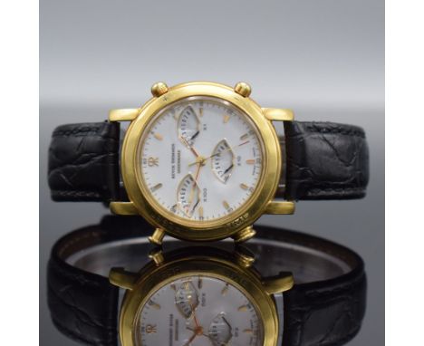 REVUE THOMMEN Greenmark limitierte Herrenarmbanduhr mit Golfzähler in GG 750/000,  Schweiz um 1990, Automatik, auf 300 Stück 