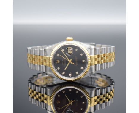 ROLEX Oyster Perpetual Datejust Armbanduhr Referenz 16233, Automatik, Chronometer der Superlative in Edelstahl/Gold komb. ink