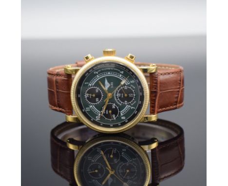 PHILIPPE DU BOIS S.S. 100 limited Edition vergoldete Herrenarmbanduhr mit Chronograph,  Schweiz um 2005, Automatik, auf 999 S