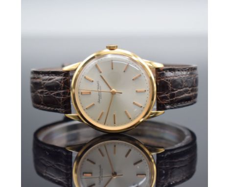 IWC Herrenarmbanduhr in RoseG 750/000 mit Kaliber 89, Schweiz um 1970, Handaufzug, 3- teil. Geh., Boden &amp; Glasrand aufged