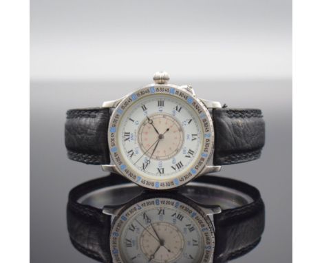 LONGINES Lindbergh Stundenwinkeluhr Referenz 989.5215,  Automatik, Schweiz um 1990, Edelstahlgeh. inkl. orig. Lederband m. or