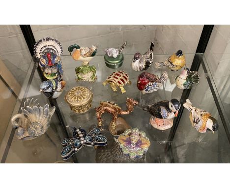 COLLECTION OF ENAMEL TRINKET BOXES IN THE FORM OF ANIMALS