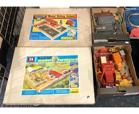 BRITAINS MODEL FARM WITH BRITAINS RIDING SCHOOL &amp; OTEHR VEHICLES