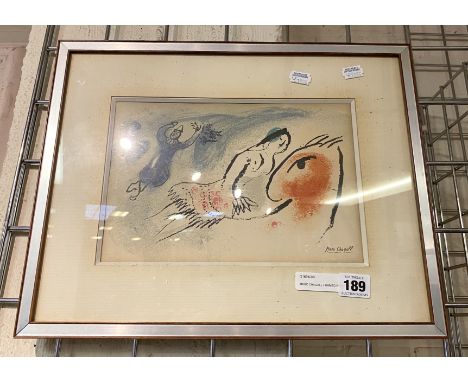 MARC CHAGALL FRAMED PRINT 18CMS HIGH X 26.5CMS WIDE - PICTURE ONLY