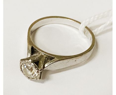18CT WHITE GOLD &amp; DIAMOND RING - SIZE K