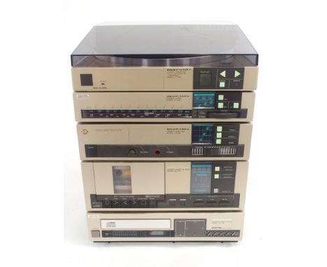 A MARANTZ TT143 LINEAR TRACKING FULLY AUTOMATIC TURNTABLE stereo tuner ST143L, amplifier PM143, cassette deck SD143, compact 
