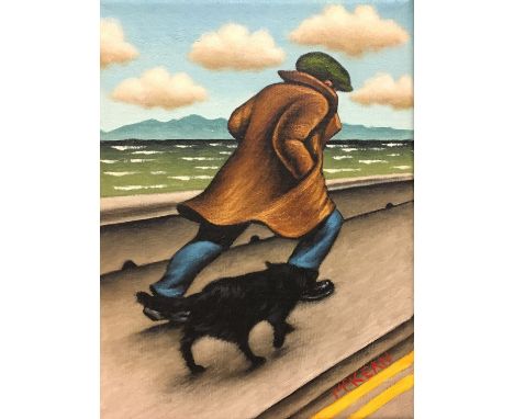 •GRAHAM MCKEAN (SCOTTISH B. 1962) WEST COAST WALK Oil on canvas, signed, 24 x 18cm (9 1/2 x 7") Condition Report: The canvas 