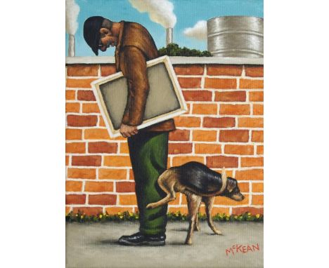 •GRAHAM MCKEAN (SCOTTISH B. 1962) IT'S A HARD LIFE Oil on canvas, signed, 24 x 18cm (9 1/2 x 7") Condition Report: The canvas