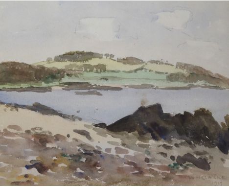 WILLIAM HANNA CLARKE (SCOTTISH 1882-1924) KIRKCUDBRIGHTSHIRE LANDSCAPE Watercolour, signed and dated 1919, 24 x 29cm (9 1/2 x