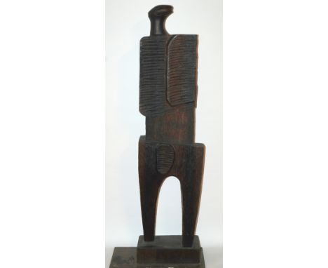 ATTRIBUTED TO JAMES MCLEAN BARCLAY (SCOTTISH 20TH CENTURY) STANDING FIGURE (POSSIBLY ADAM) Wood, signed and dated (19)65, 133